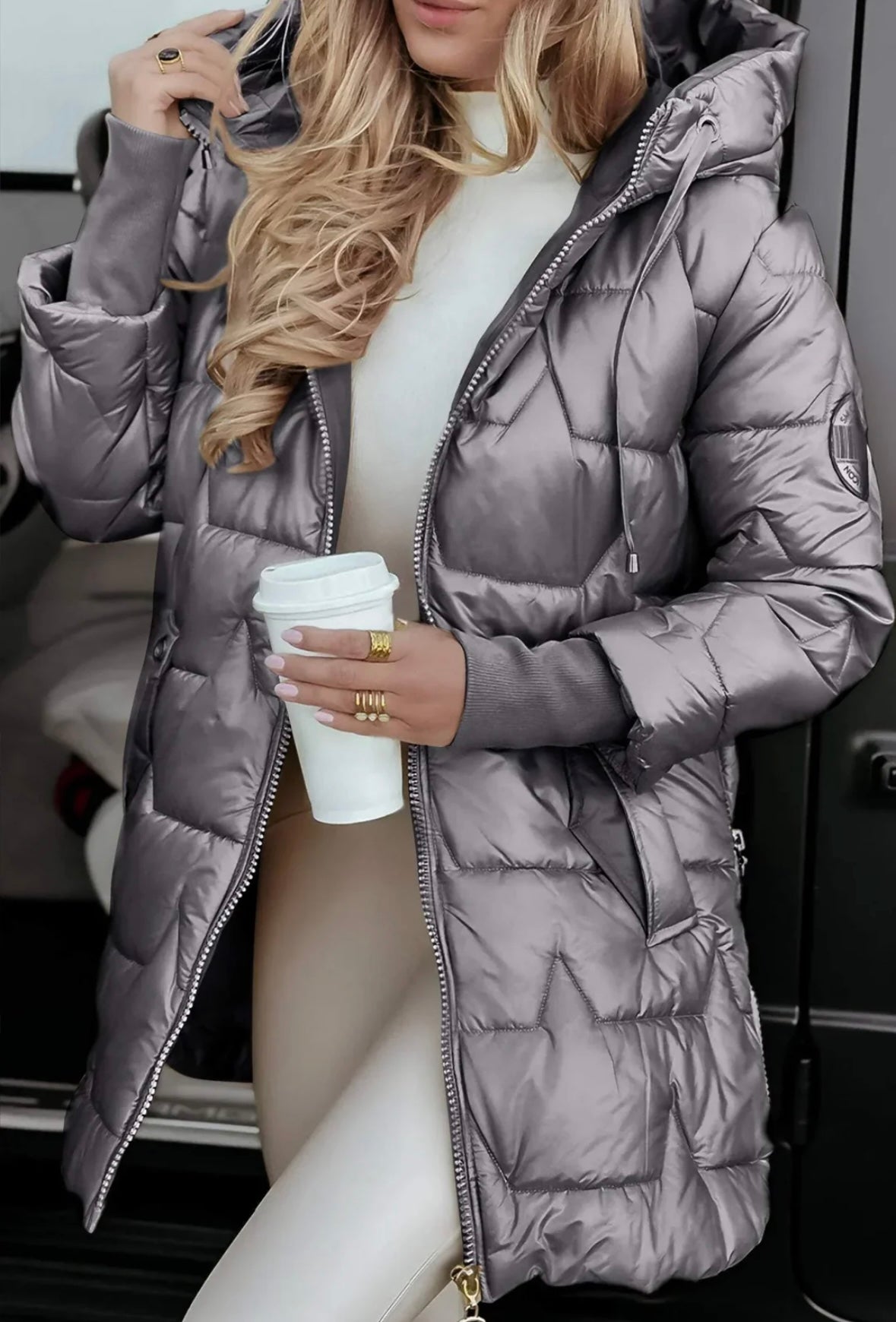 Frost-Kapuzen Steppjacke Damen